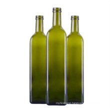 250ml 500ml 750ml Empty Marasca Edible Oil Bottle Green Glass Olive Oil Bottles with Lid, Packaging Olive Oil Bottle.